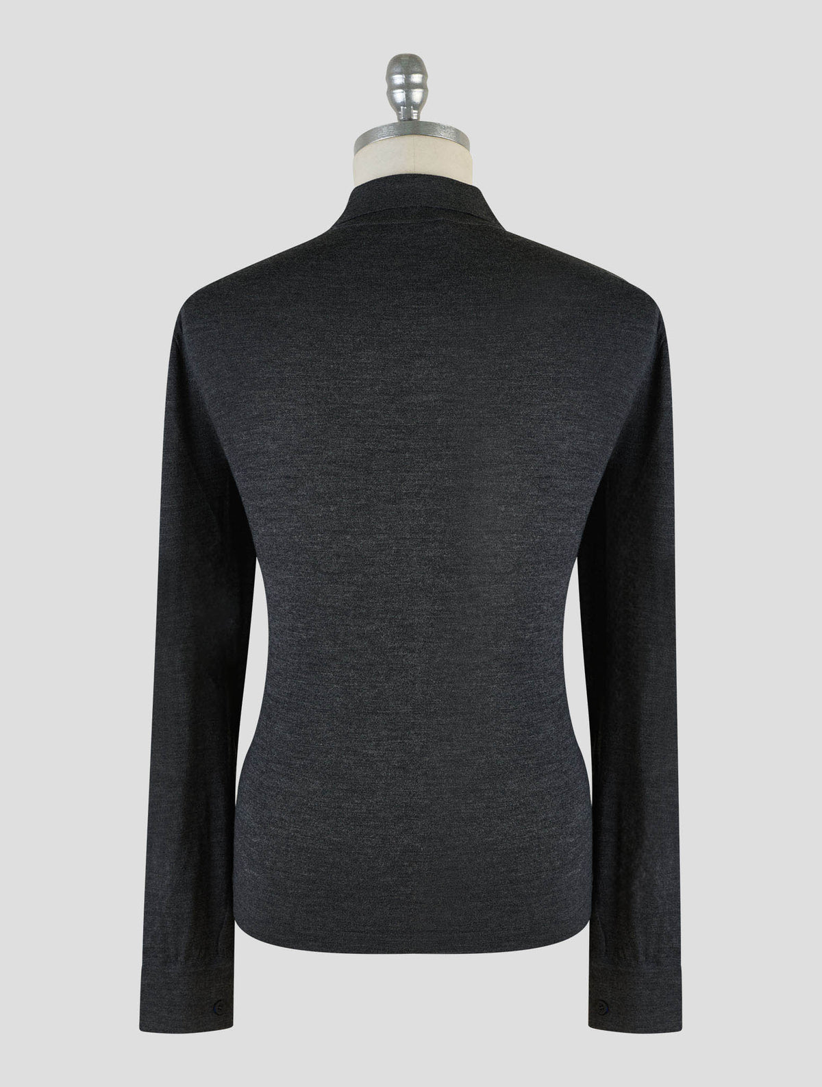 Kiton Knt Dark Gray Virgin Wool Silk Shirt