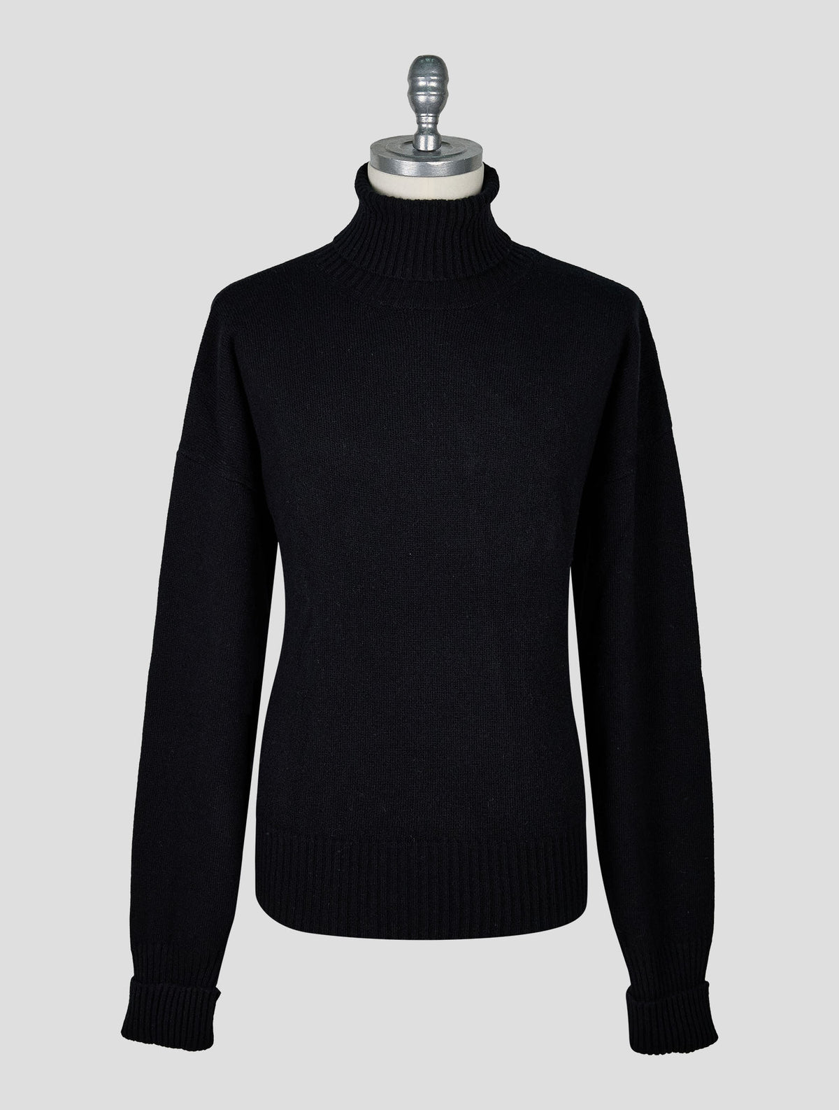 Kiton Knt Black Virgin Wool Sweater Turtleneck