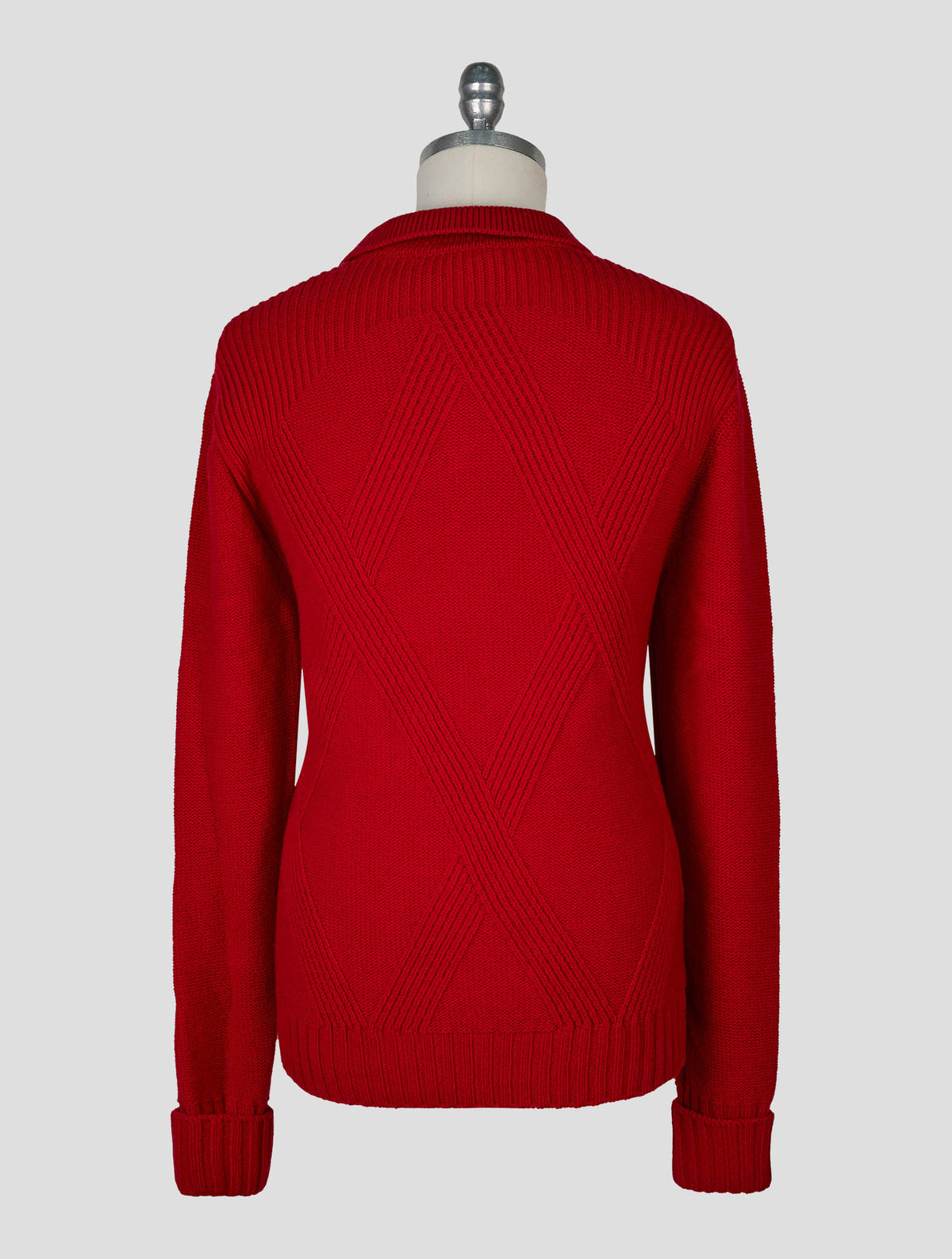 Kiton Knt Red Virgin Wool Sweater Polo