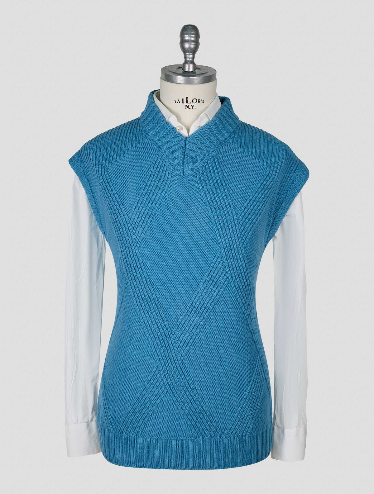 Kiton Knt Petrol Virgin Wool Gilet