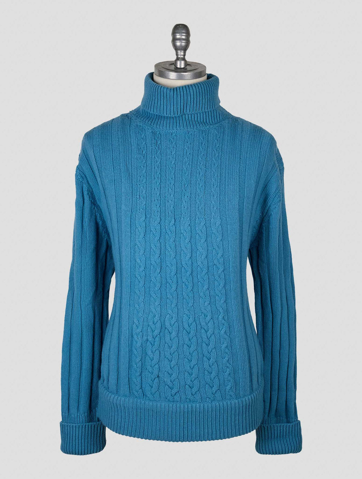 Kiton Knt Petrol Virgin Wool Sweater Turtleneck