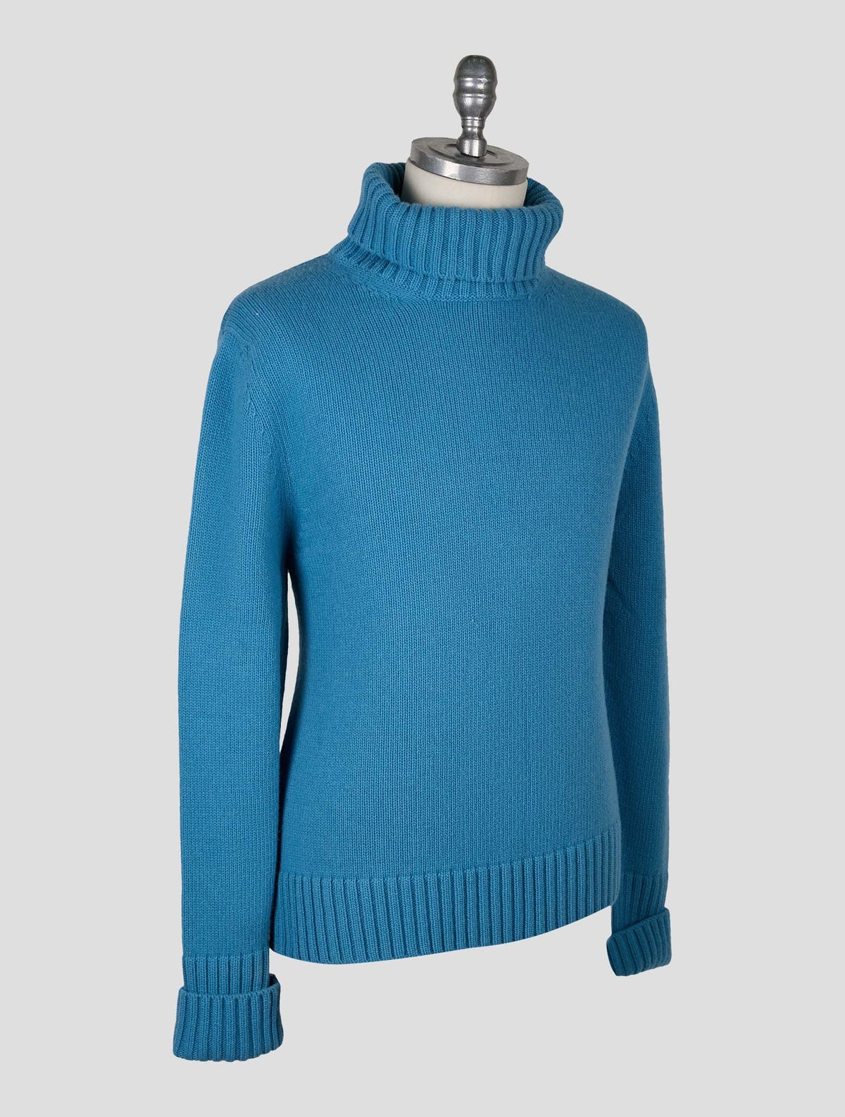 Kiton Knt Petrol Virgin Wool Sweater Turtleneck