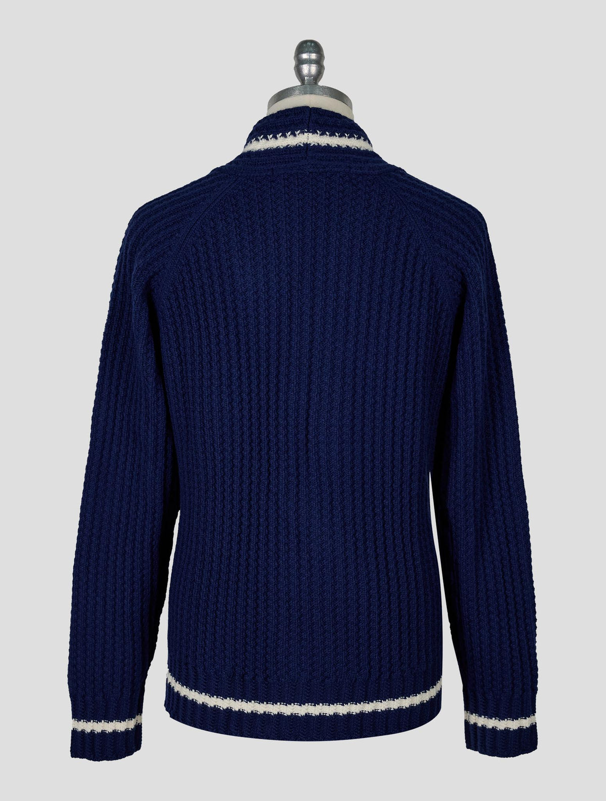 Kiton Knt Dark Blue Wool Cardigan