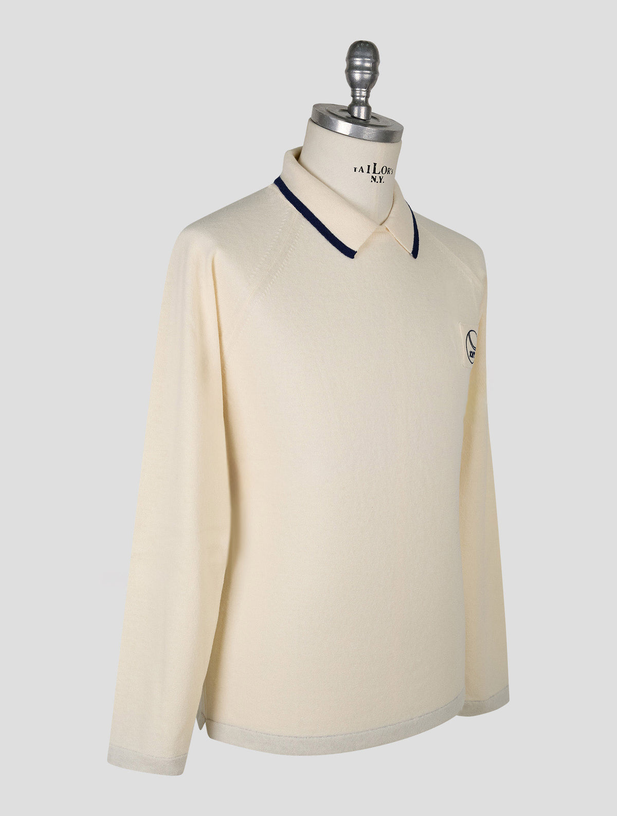 Kiton Knt White Wool Sweater Polo