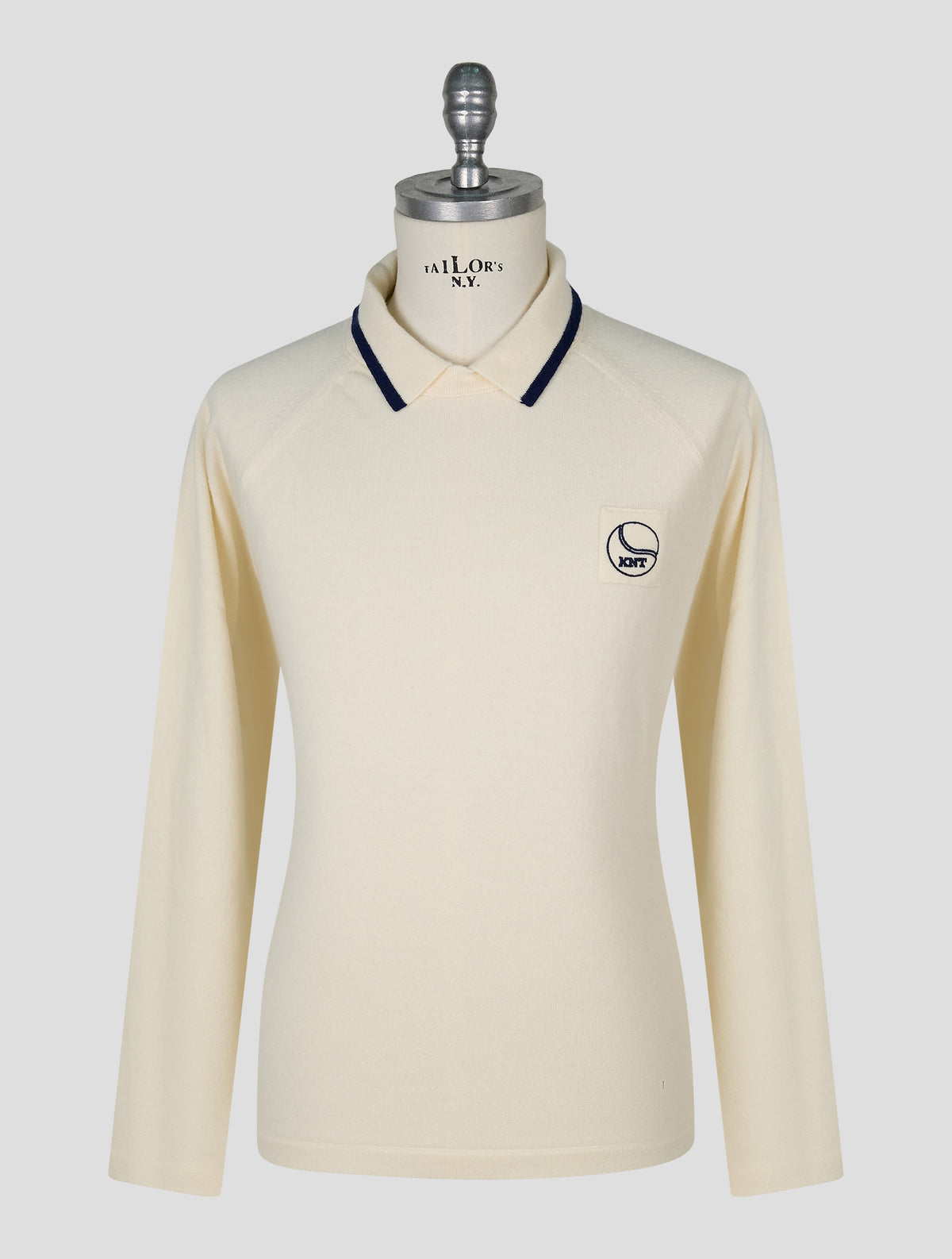 Kiton Knt White Wool Sweater Polo