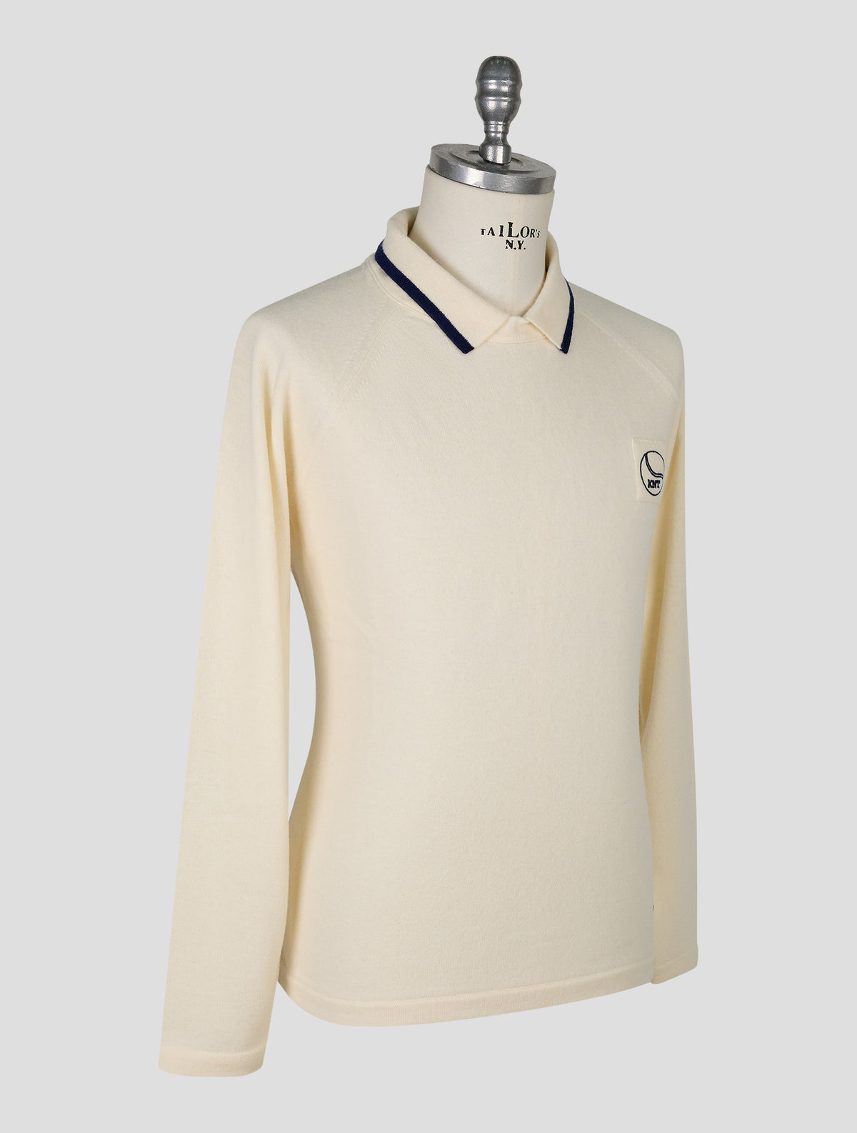 Kiton Knt White Wool Sweater Polo