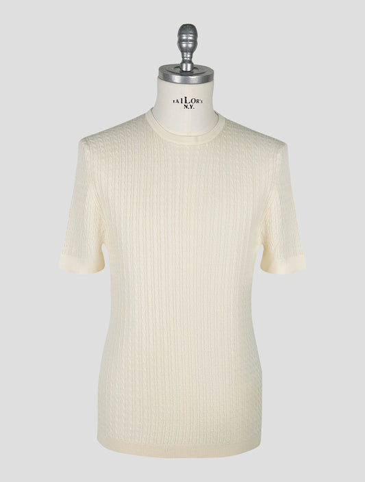 Kiton Knt White Virgin Wool Silk T-Shirt