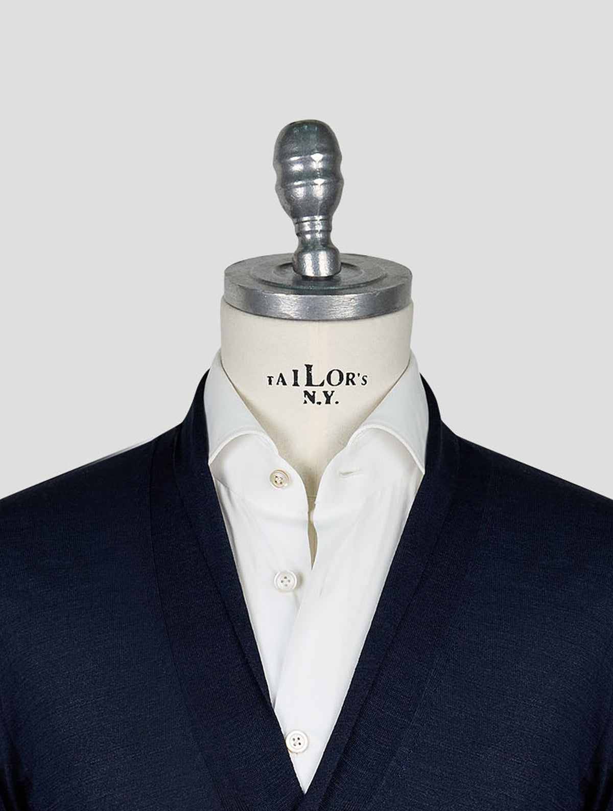 Kiton Knt Dark Blue Silk Cardigan