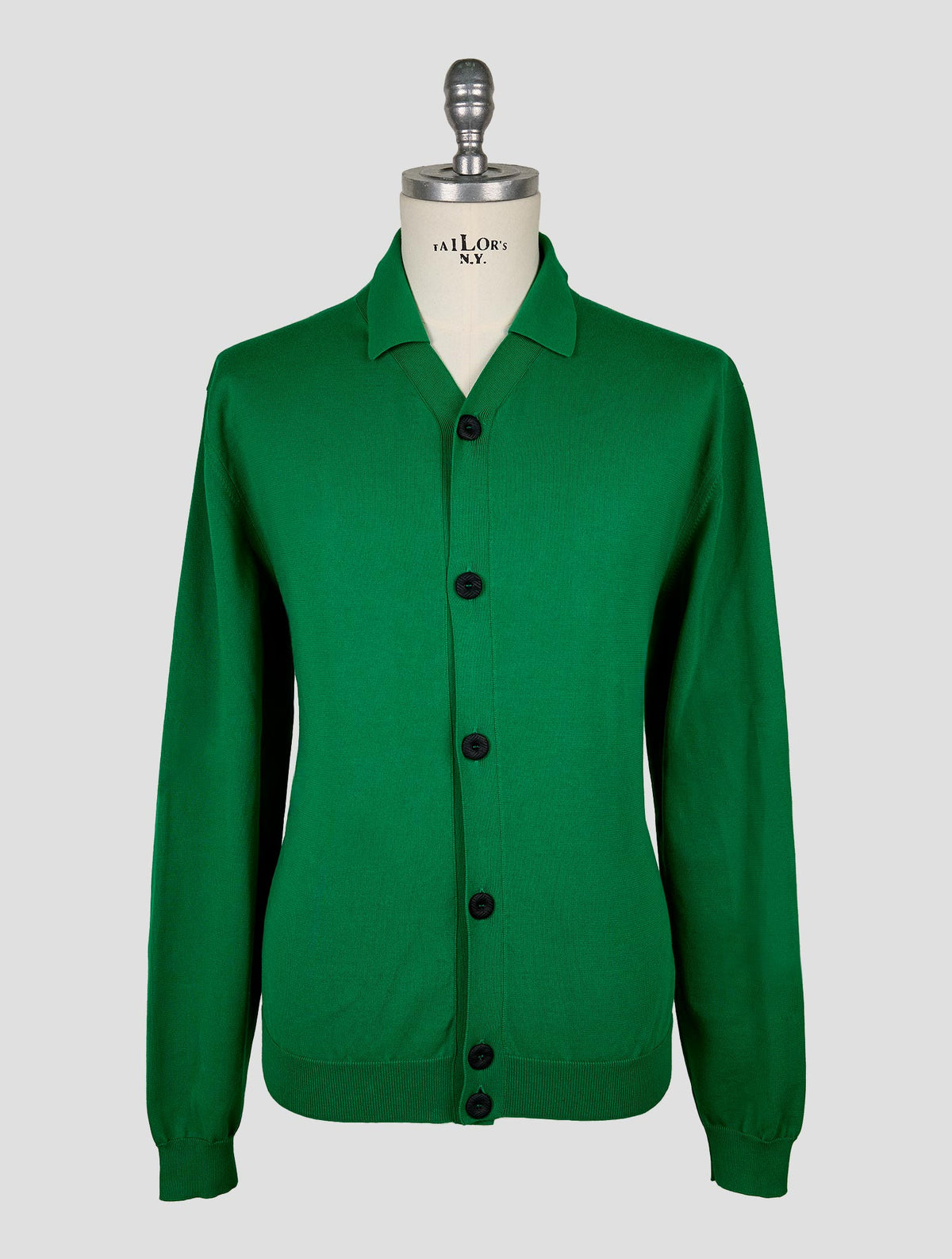 Kiton Knt Green Cotton Cardigan