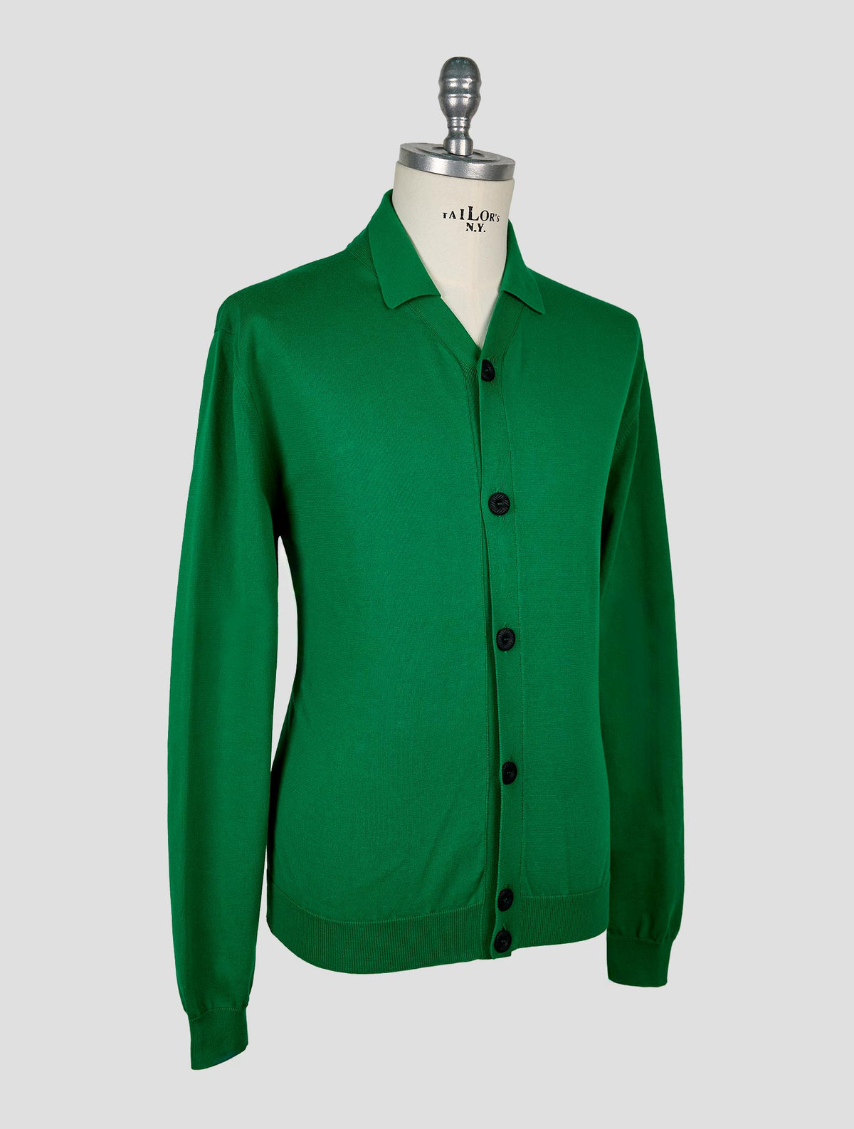 Kiton Knt Green Cotton Cardigan
