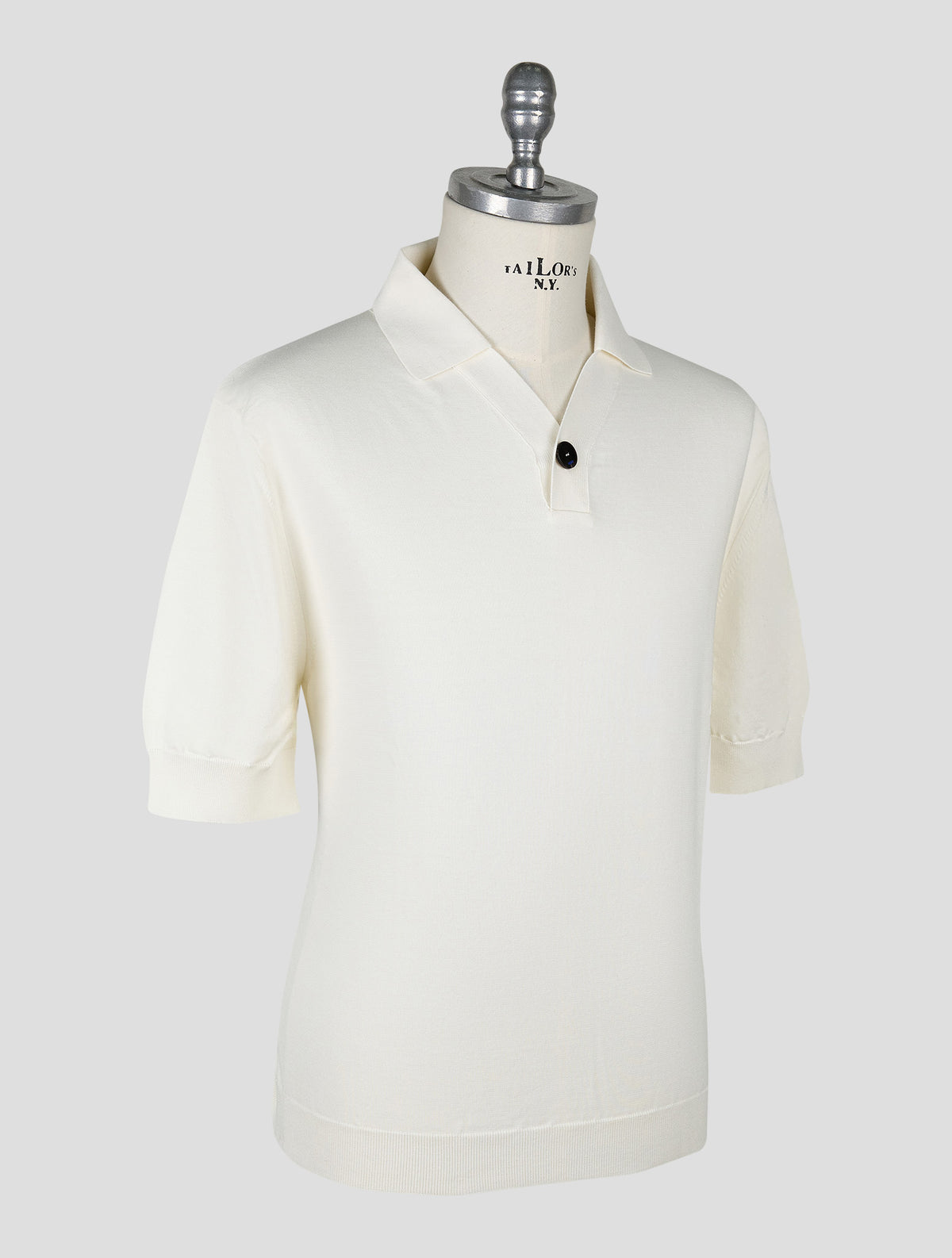 Kiton Knt White Cotton Polo