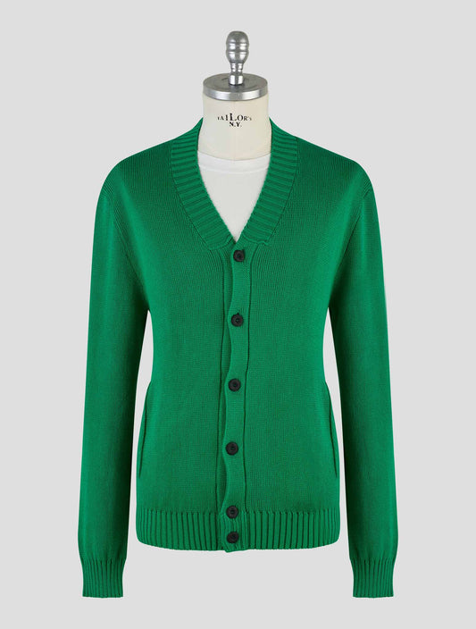 Kiton Knt Green Cotton Cardigan