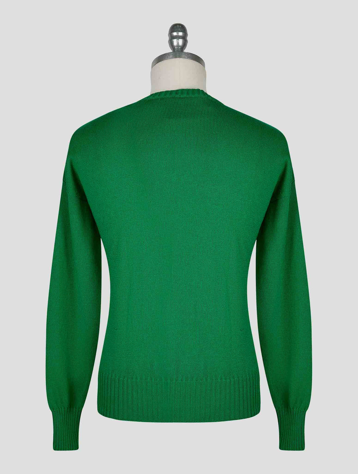 Kiton Knt Green Cotton Sweater Crewneck