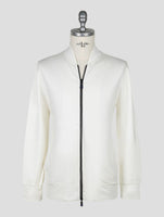 Kiton Knt White Viscose Ea Sweater Full Zip