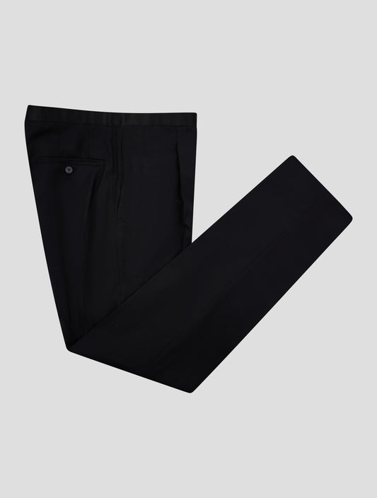 Kiton Knt Black Wool Dress Pants