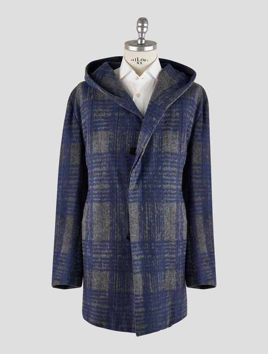 Kiton Knt Gray Blue Cashmere Pa Overcoat