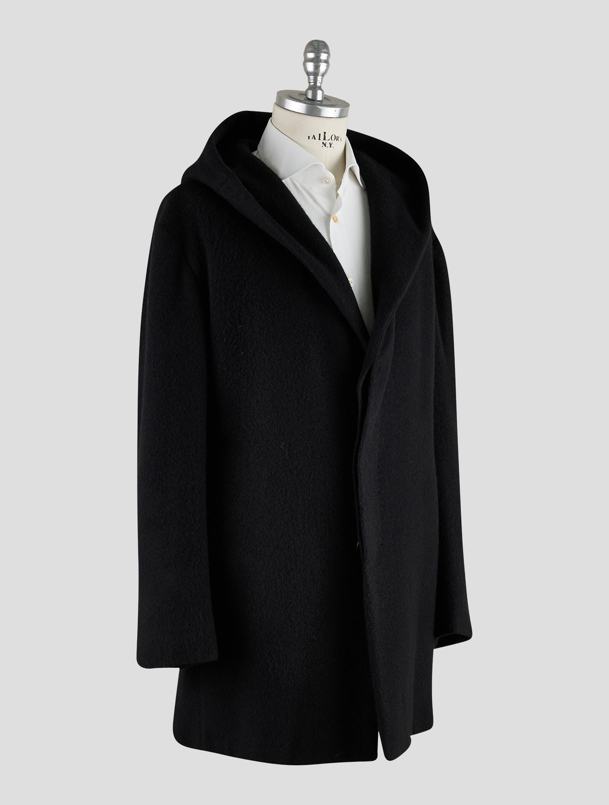 Kiton Knt Black Cashmere Pa Overcoat