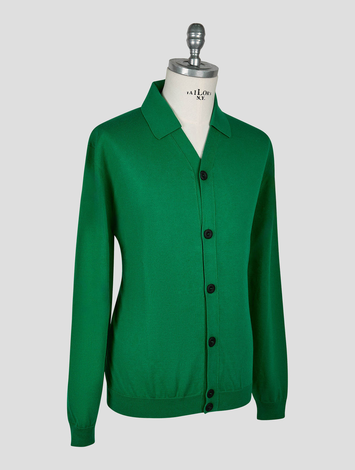 Kiton Knt Green Cotton Cardigan