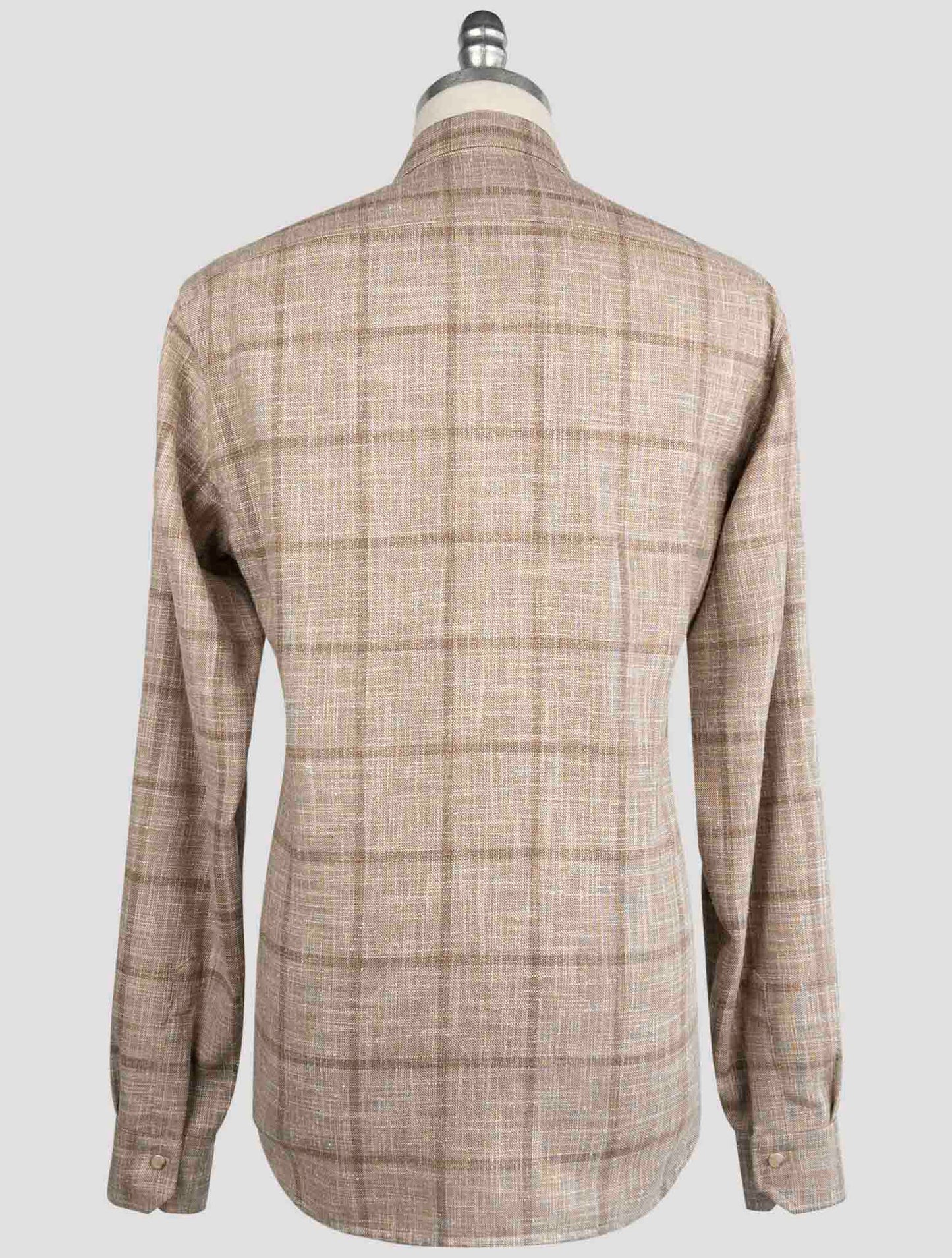 Kiton Beige Virgin Wool Silk Cotton Overshirt BUBA