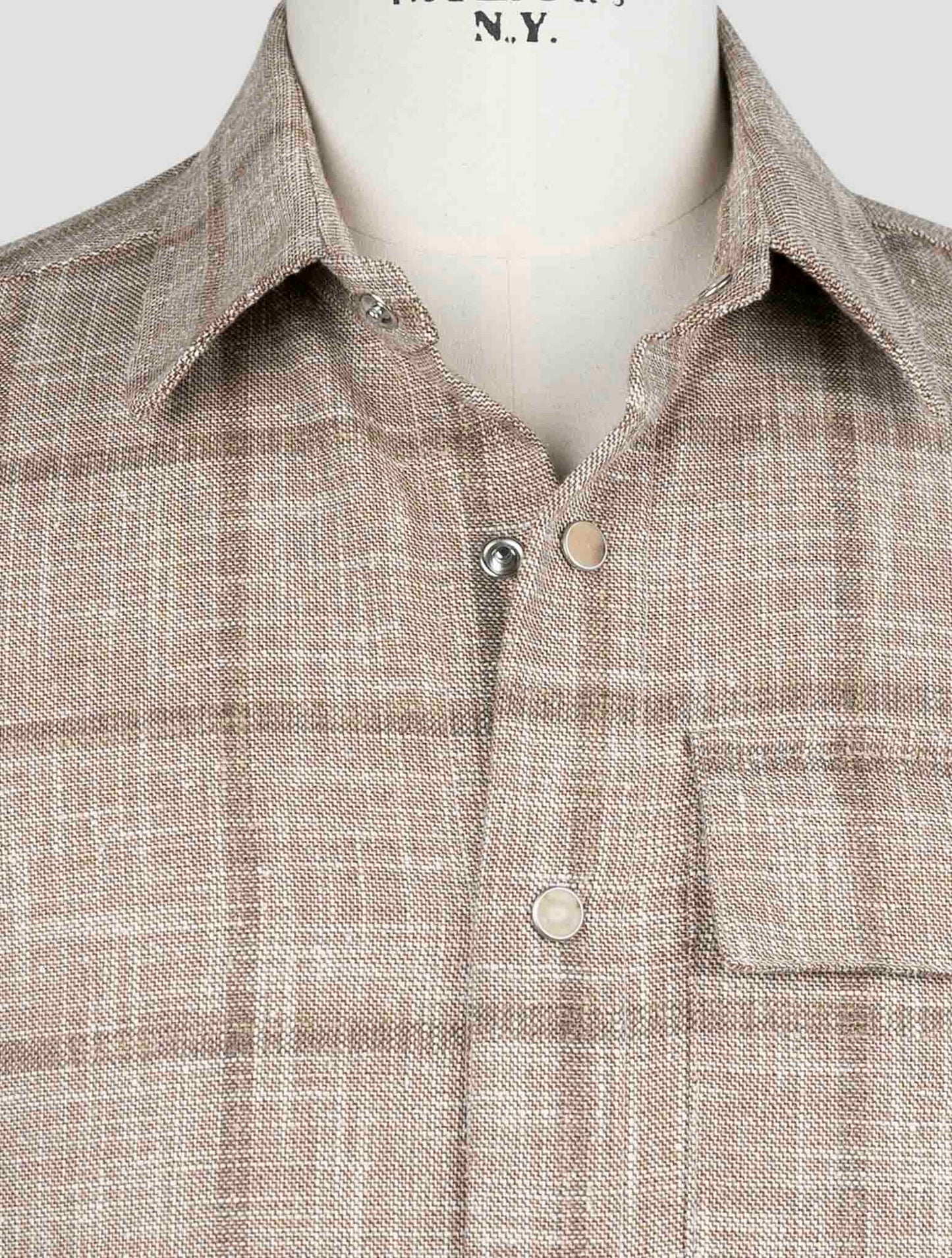 Kiton Beige Virgin Wool Silk Cotton Overshirt BUBA