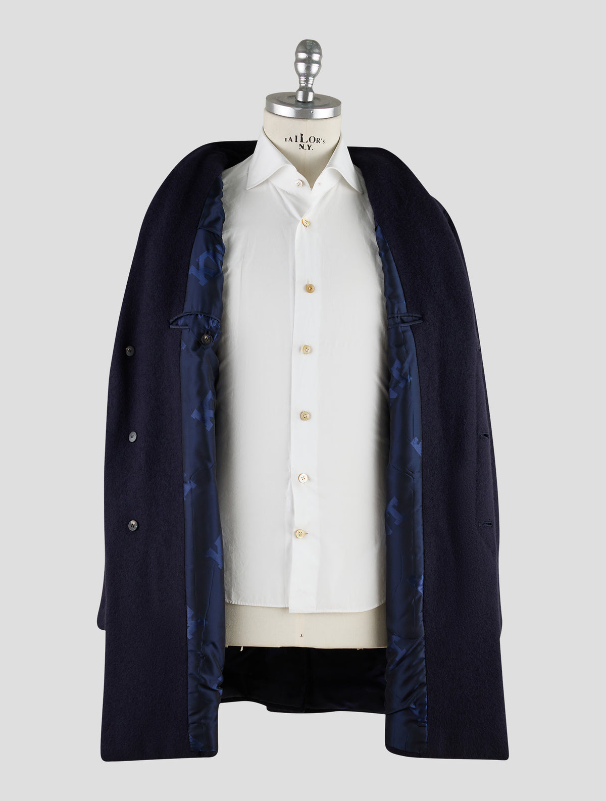 Kiton Knt Dark Blue Cashmere Pa Overcoat